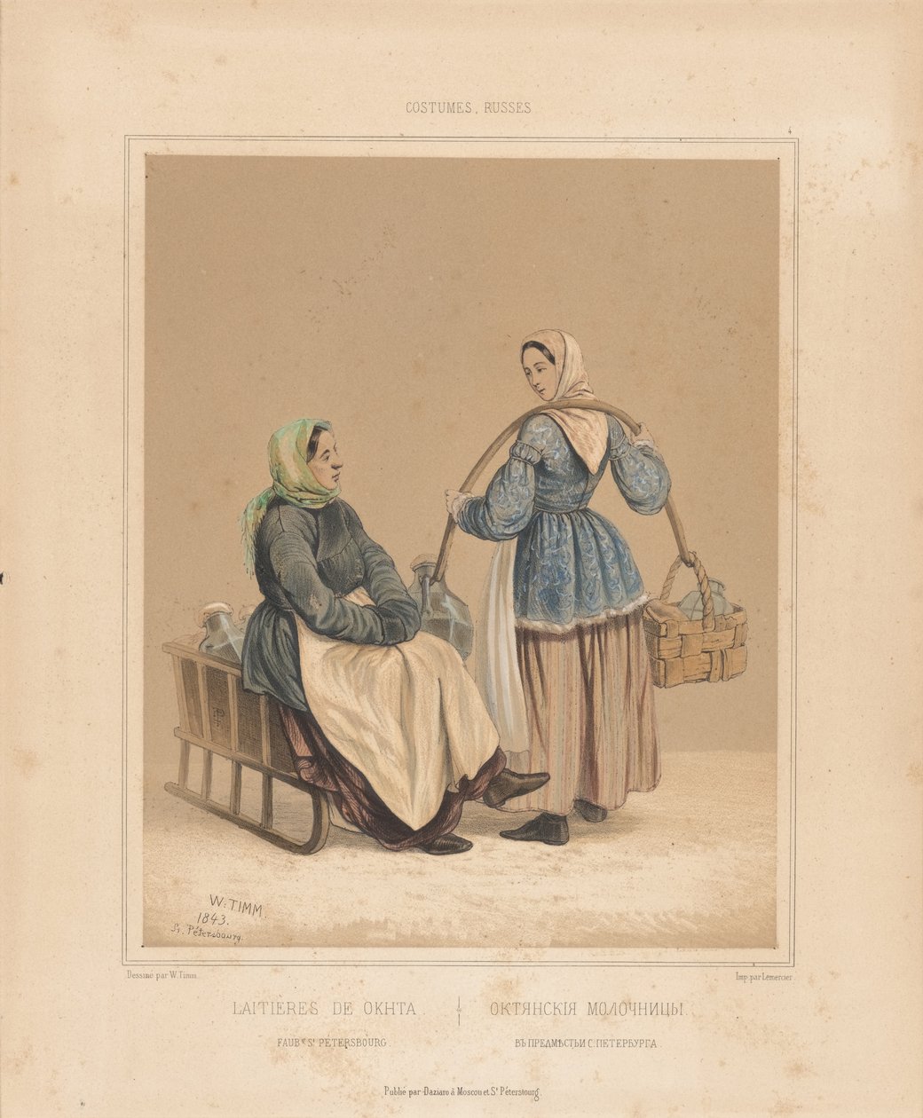 Leiterias em Okhta, meados do século XIX. de Georg Wilhelm Timm