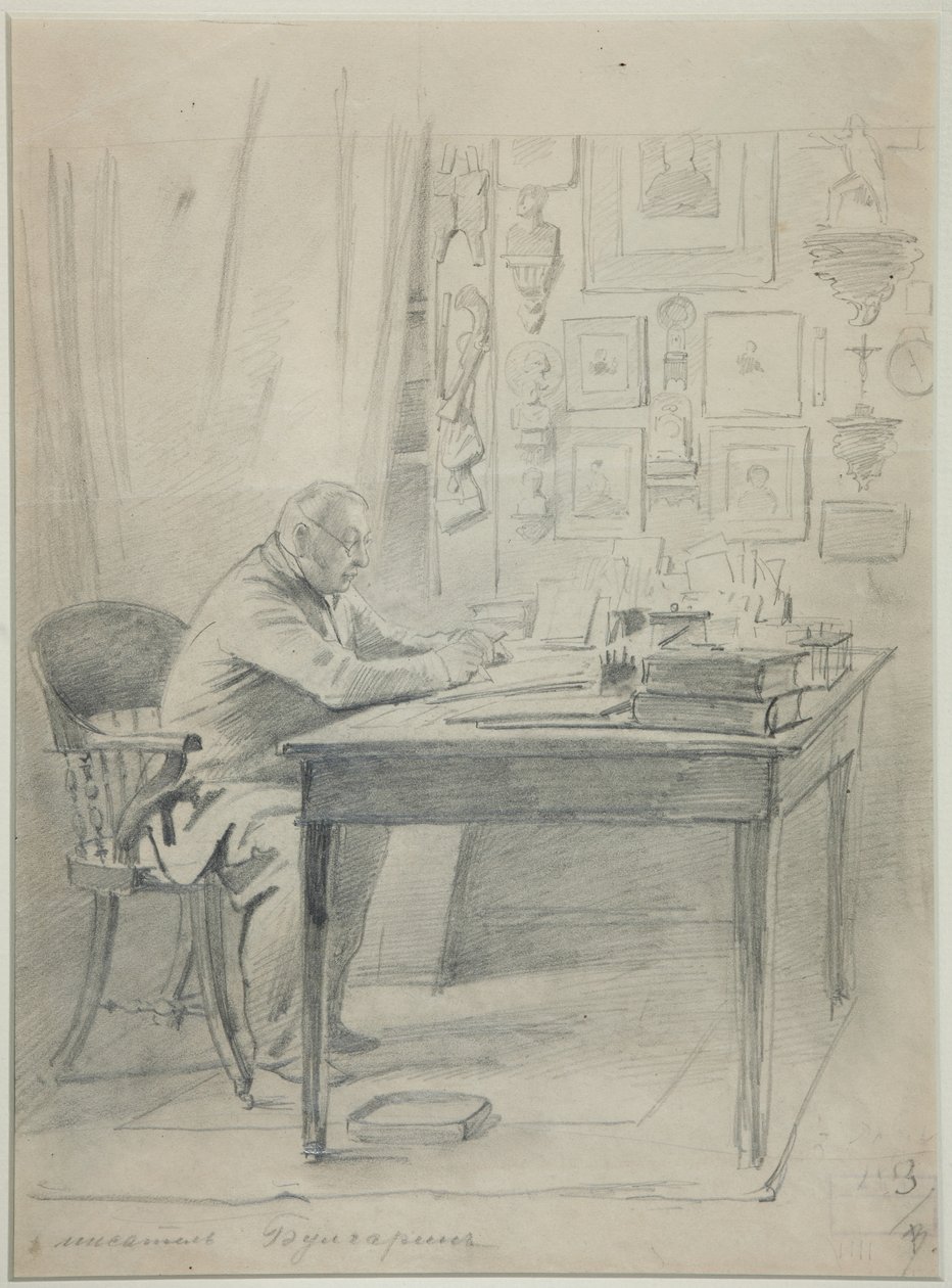 Retrato do autor Faddei Bulgarin 1789-1859, 1840 de Georg Wilhelm Timm