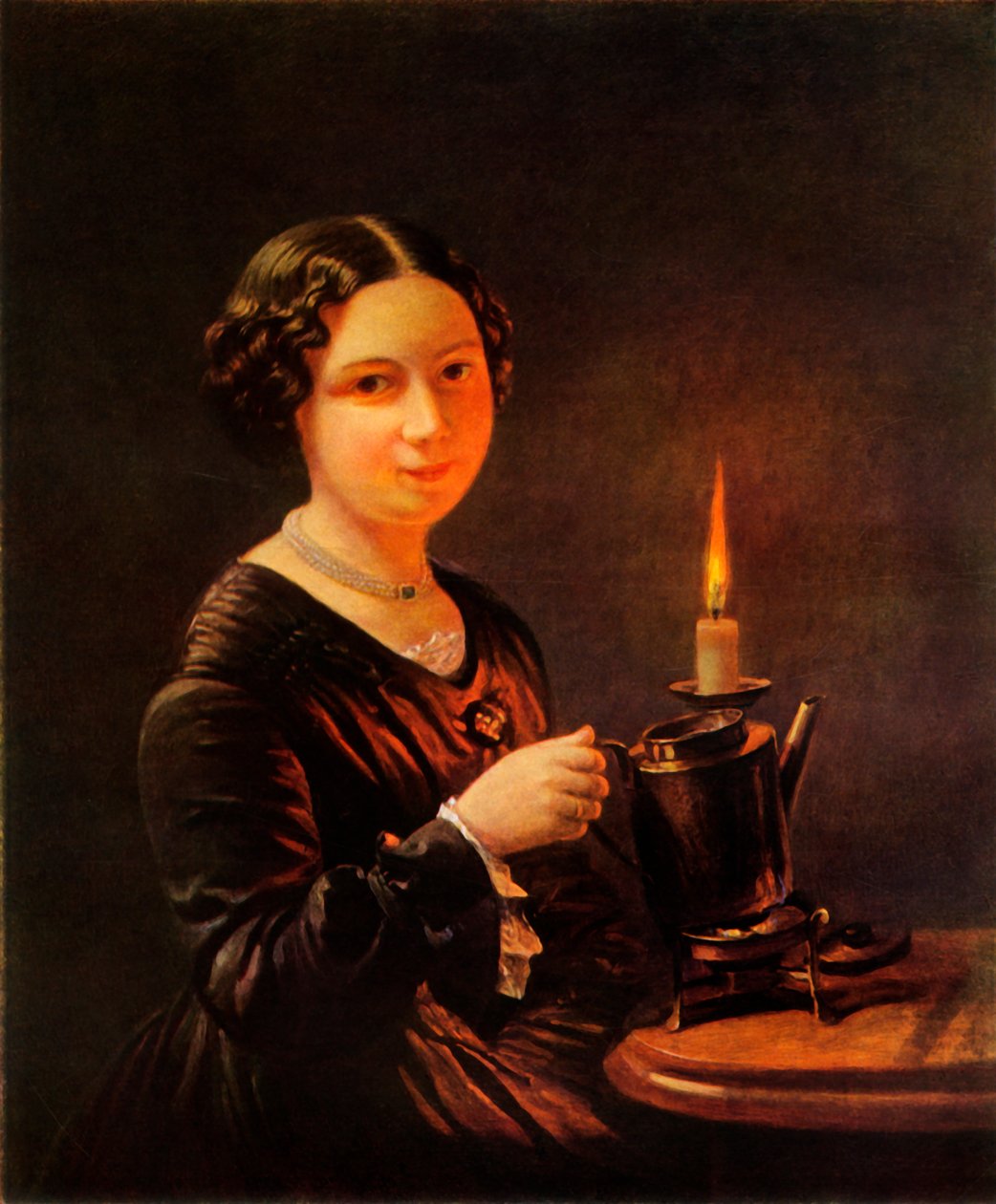 Menina com vela, década de 1840, 1965. de Vasily Tropinin