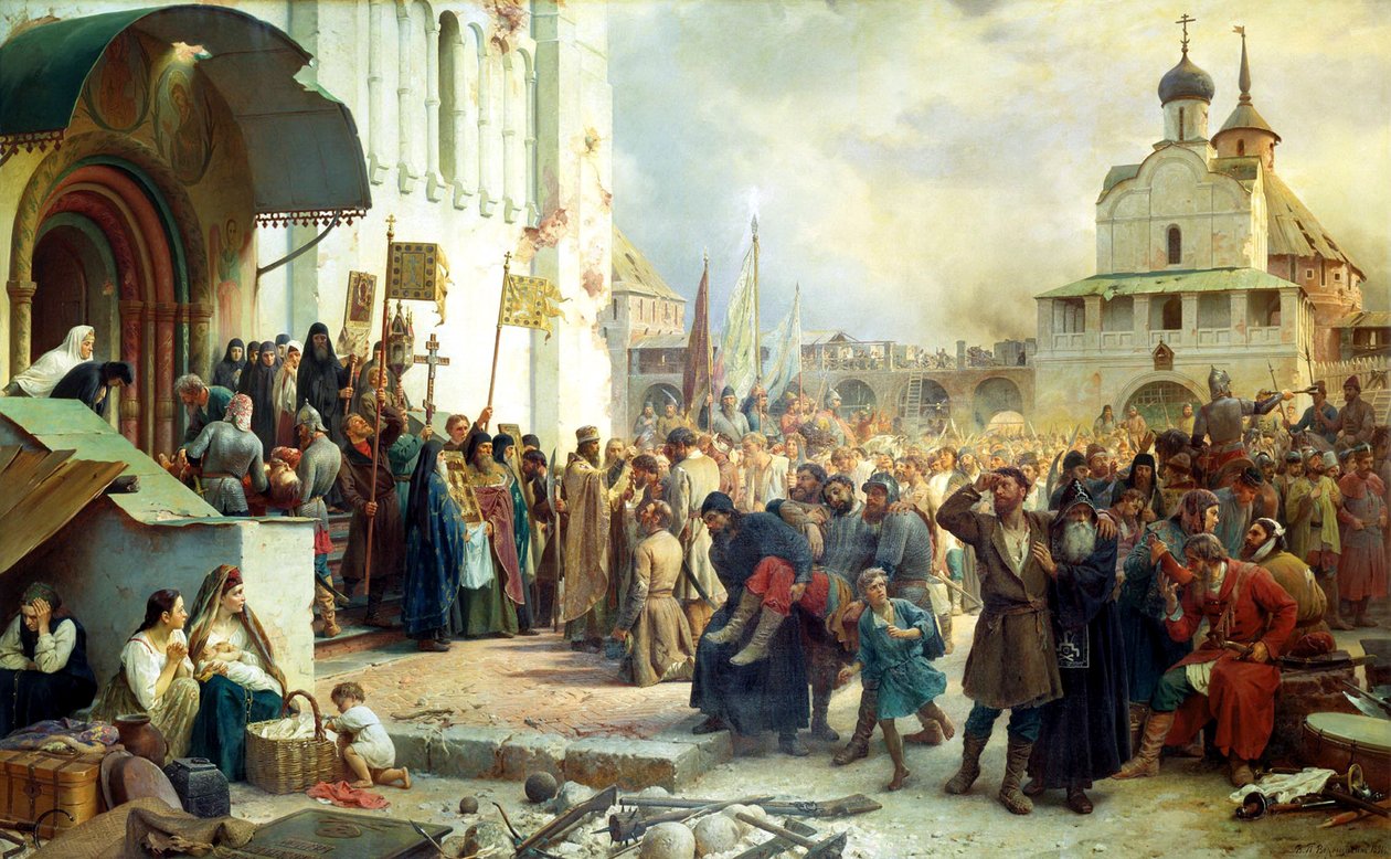 O cerco da Trindade Sergius Lavra em Sergiev Posad, 1891. de Vasily Vereshchagin