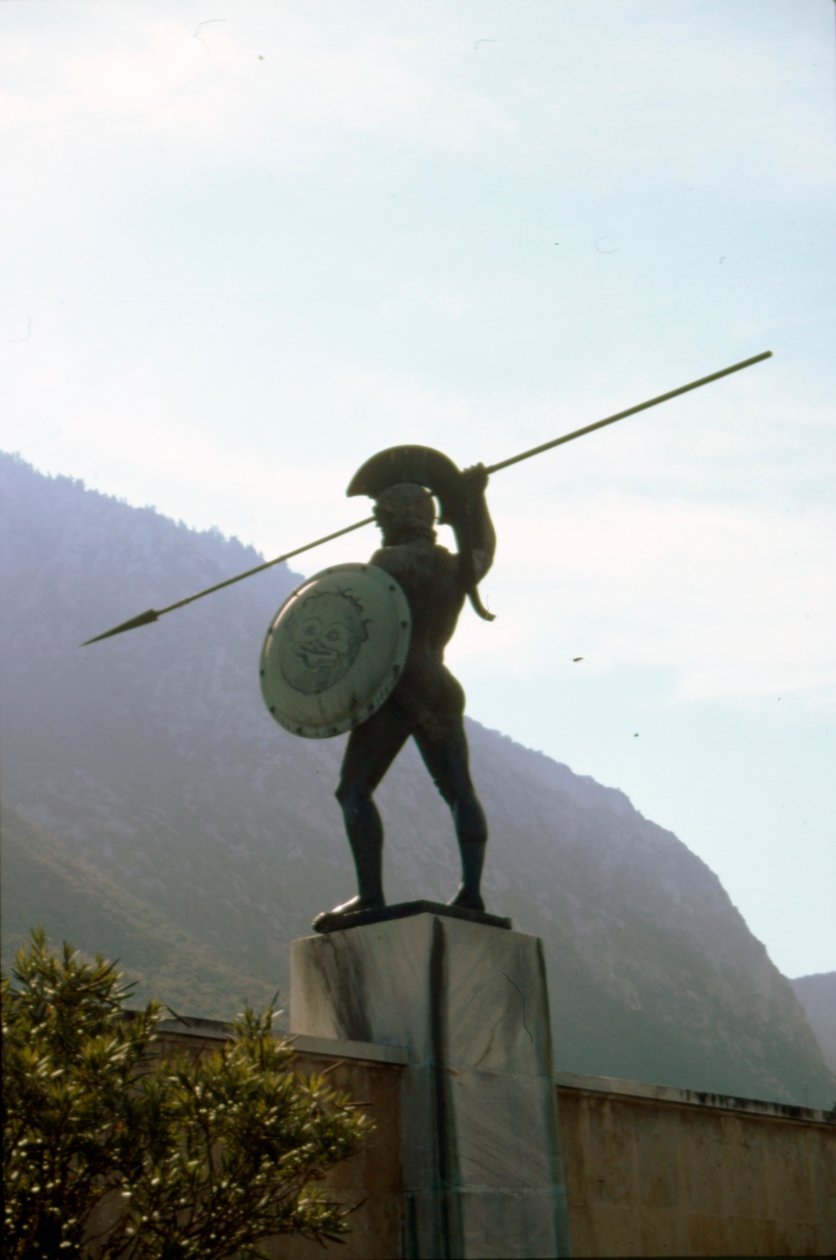 Estátua de Bronze de Leónidas em Termópilas, século 20 de Vasos Falireas