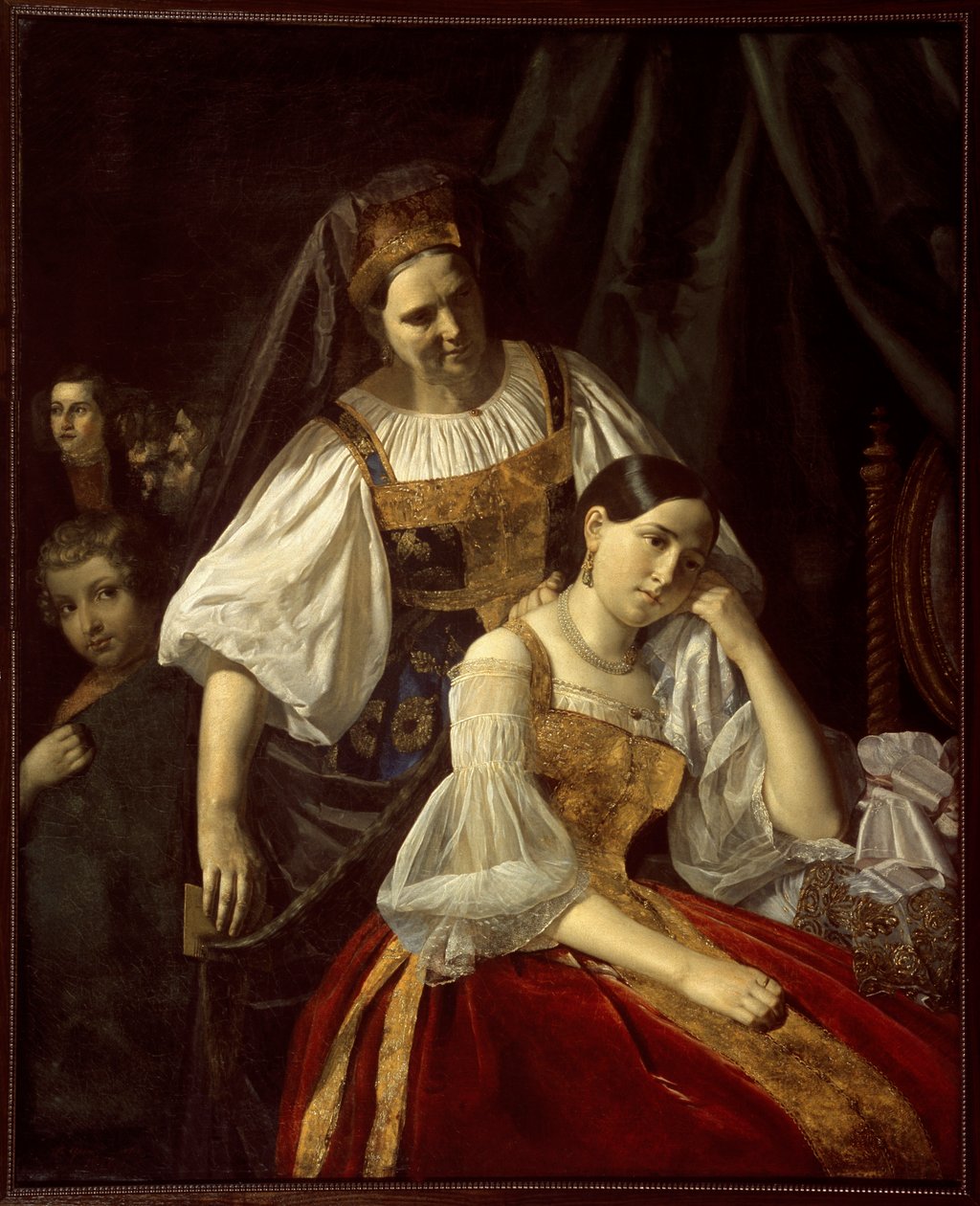 "Les preparatifs de voyage" Peinture de Vassili Feklistov (Feklistoff) (19eme siecle) 1848 Dim 141x114 cm Museu Estatal Russo, São Petersburgo (Petersburgo) de Vassili Feklistov