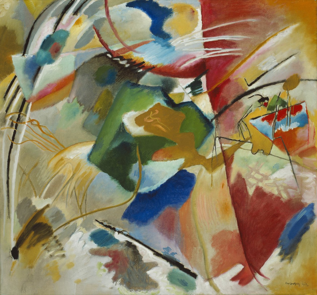 Pintura com Centro Verde, 1913. de Wassily Kandinsky