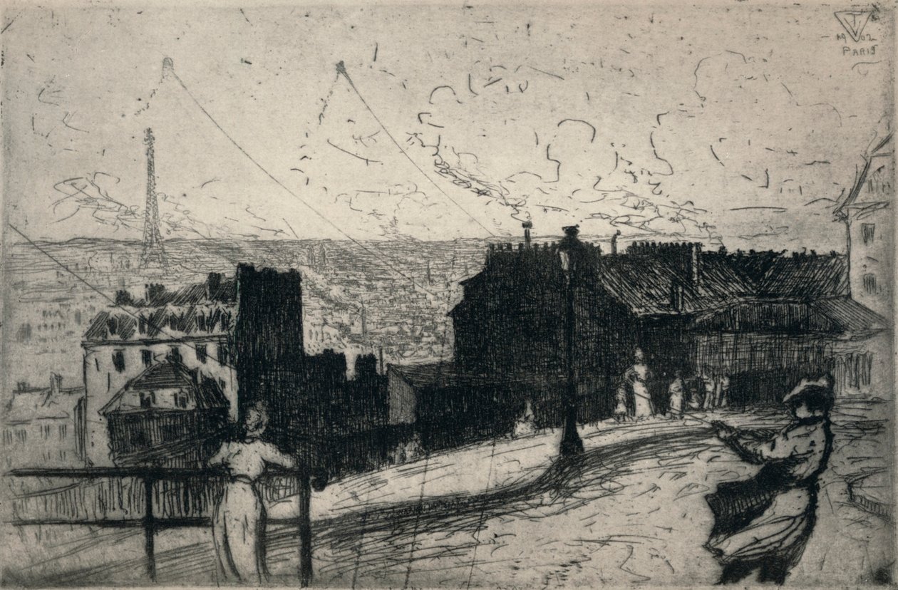 Papagaios, Montmartre, 1915 de Vaughan Trowbridge