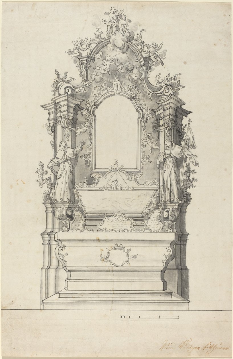 Altar rococó com túmulo relicário de Veit Königer