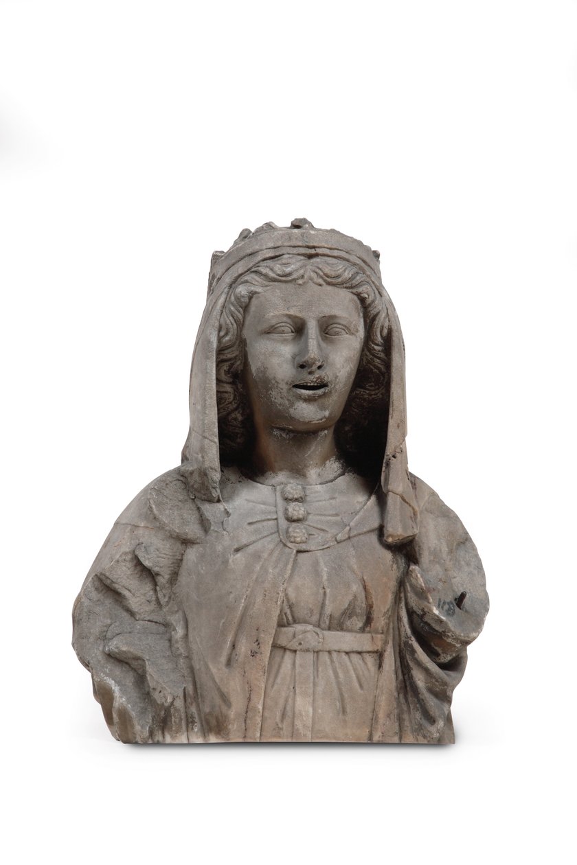 Busto de mármore esculpido de uma santa mulher (mármore) de Venetian School