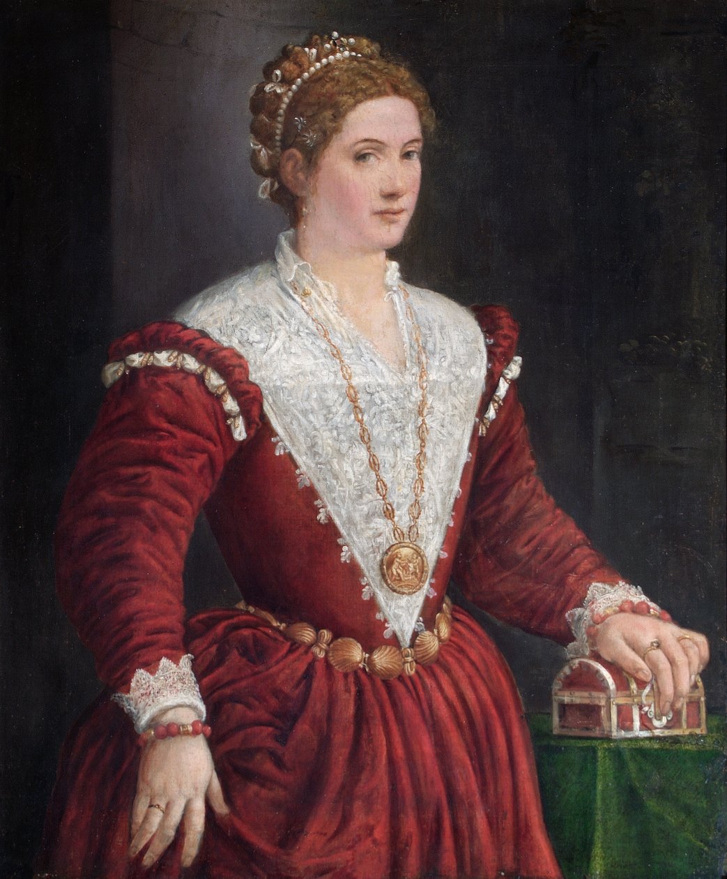 Uma Senhora Desconhecida (óleo sobre tela) de Venetian School
