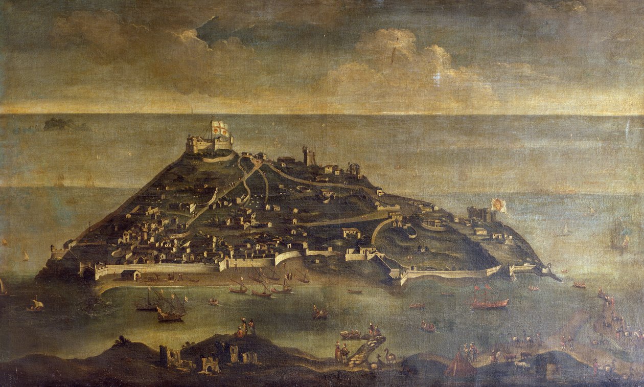 Ilha Tabarca, pintura de desconhecido artista veneziano, Tunísia de Venetian School