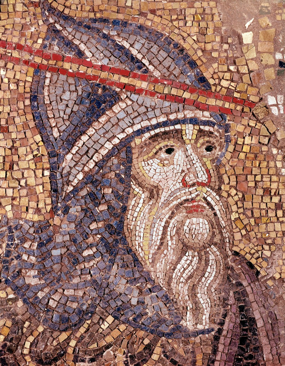Cabeça de um soldado (mosaico de Veneto Byzantine School