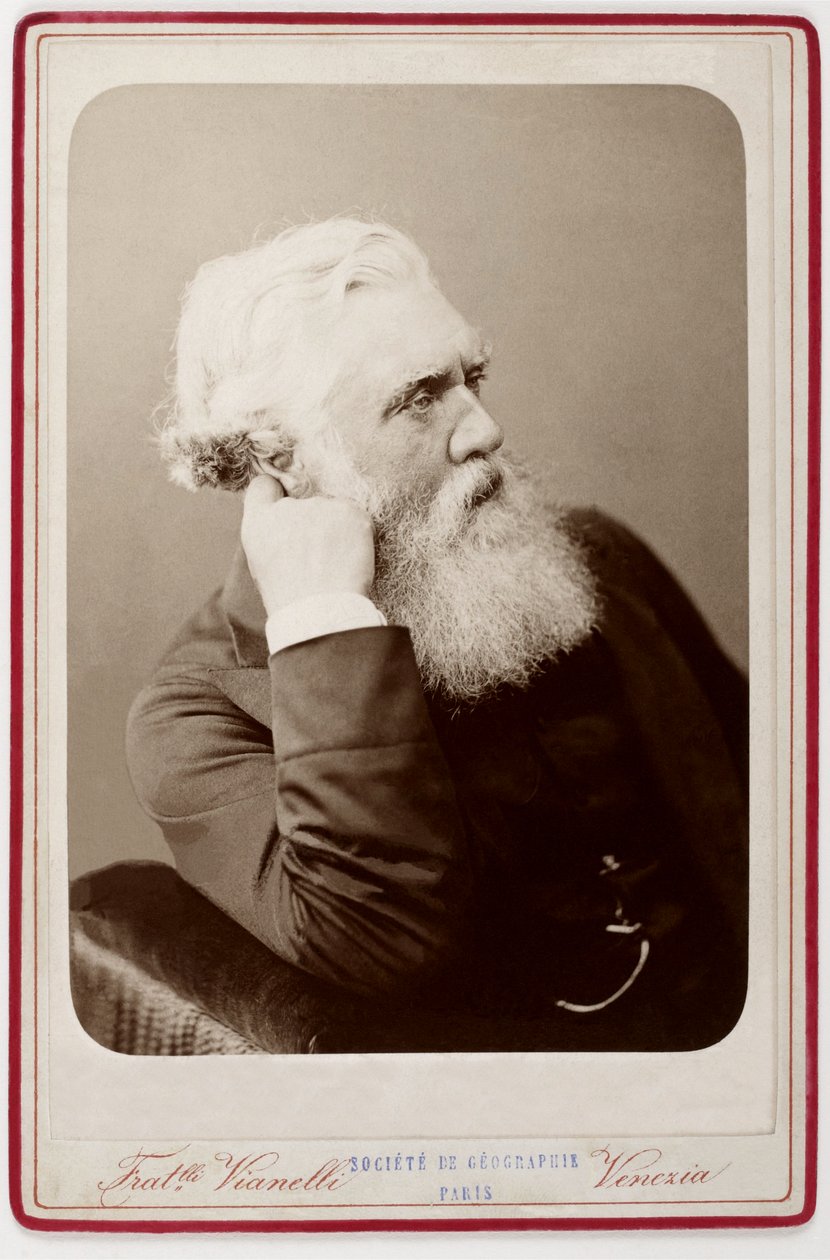 Austen Henry Layard (1817 - 1894), viajante, arqueólogo, cuneiformista, historiador de arte, desenhista, colecionador, autor, político e diplomata, mais conhecido como o escavador de Nimrud de Venezia Upload Fratelli Vianelli