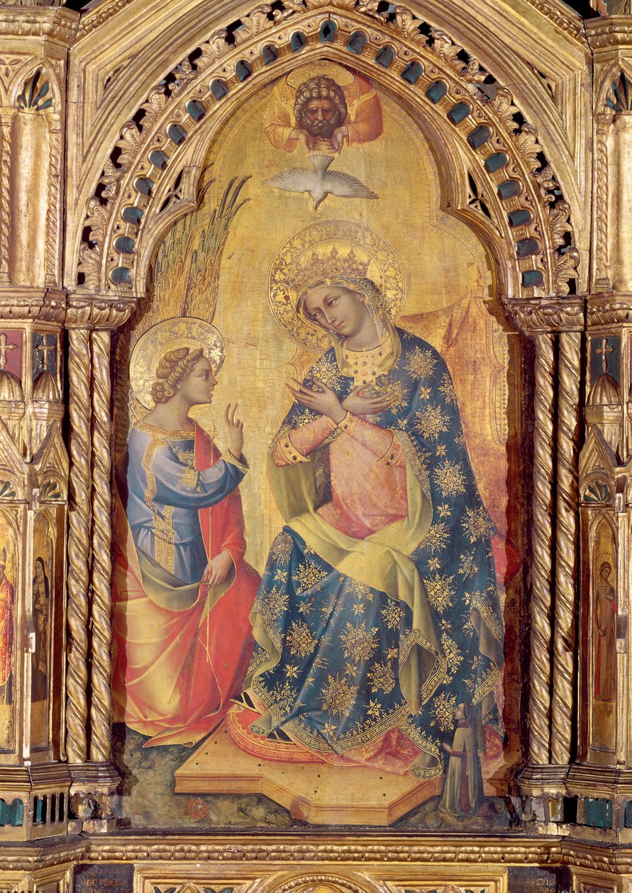 A Anunciação (parte do polyptych) de Lorenzo Veneziano