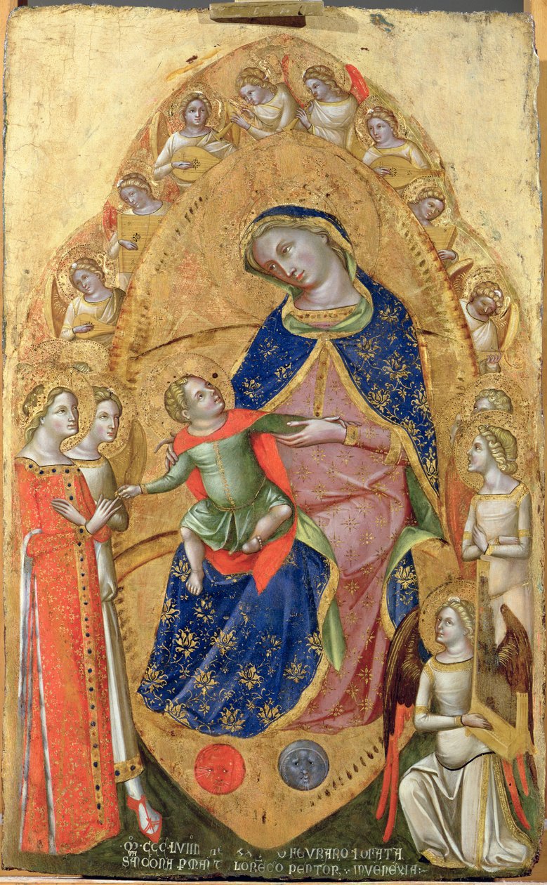 O casamento de Santa Catarina, 1358 de Lorenzo Veneziano