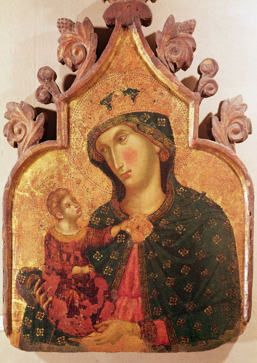 Virgem e Criança (tempera no painel) de Lorenzo Veneziano