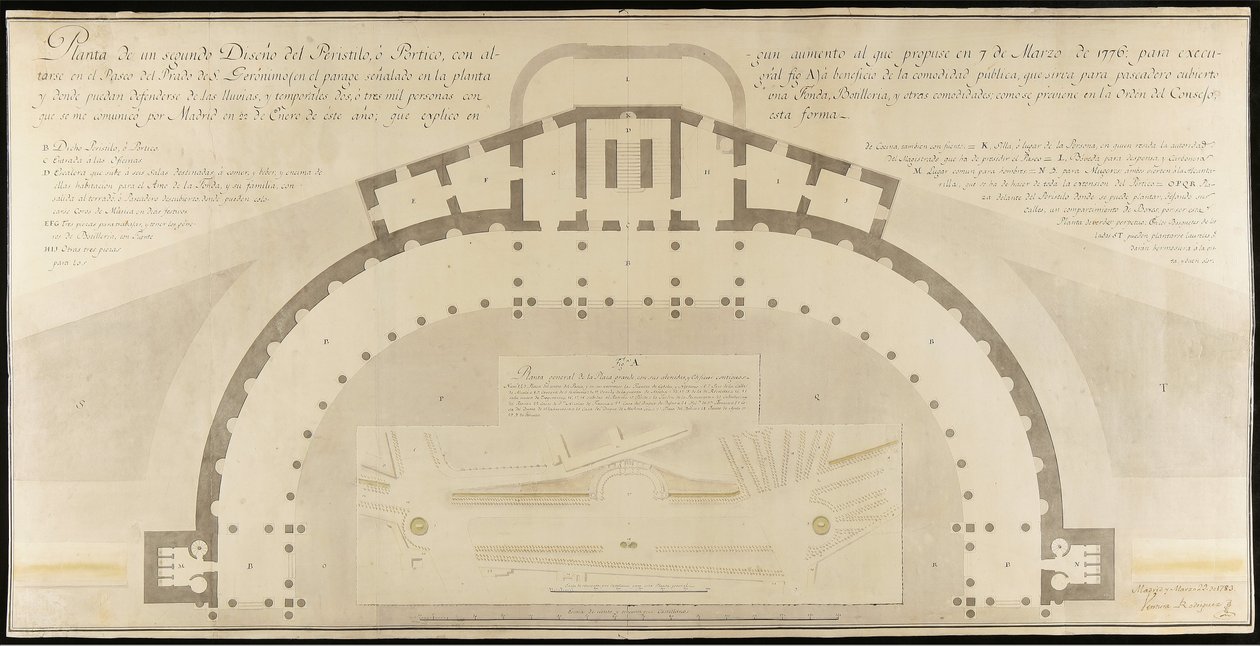 Peristilo para o Paseo del Prado de San Jerónimo. de Ventura Rodríguez