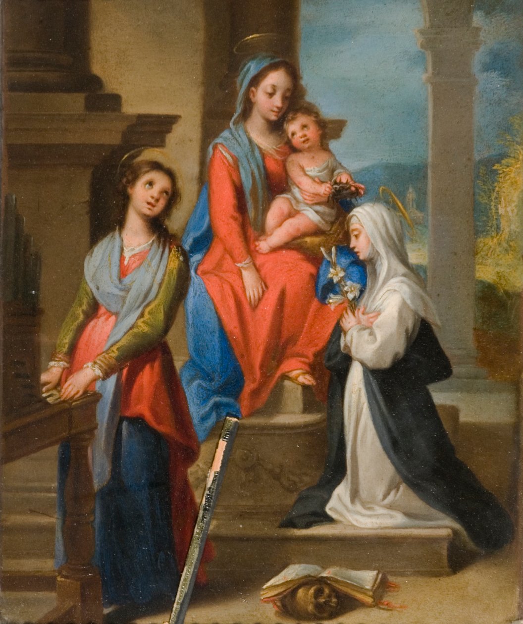 A Madona e a Criança com os Santos (óleo sobre metal) de Ventura di Arcangelo Salimbeni