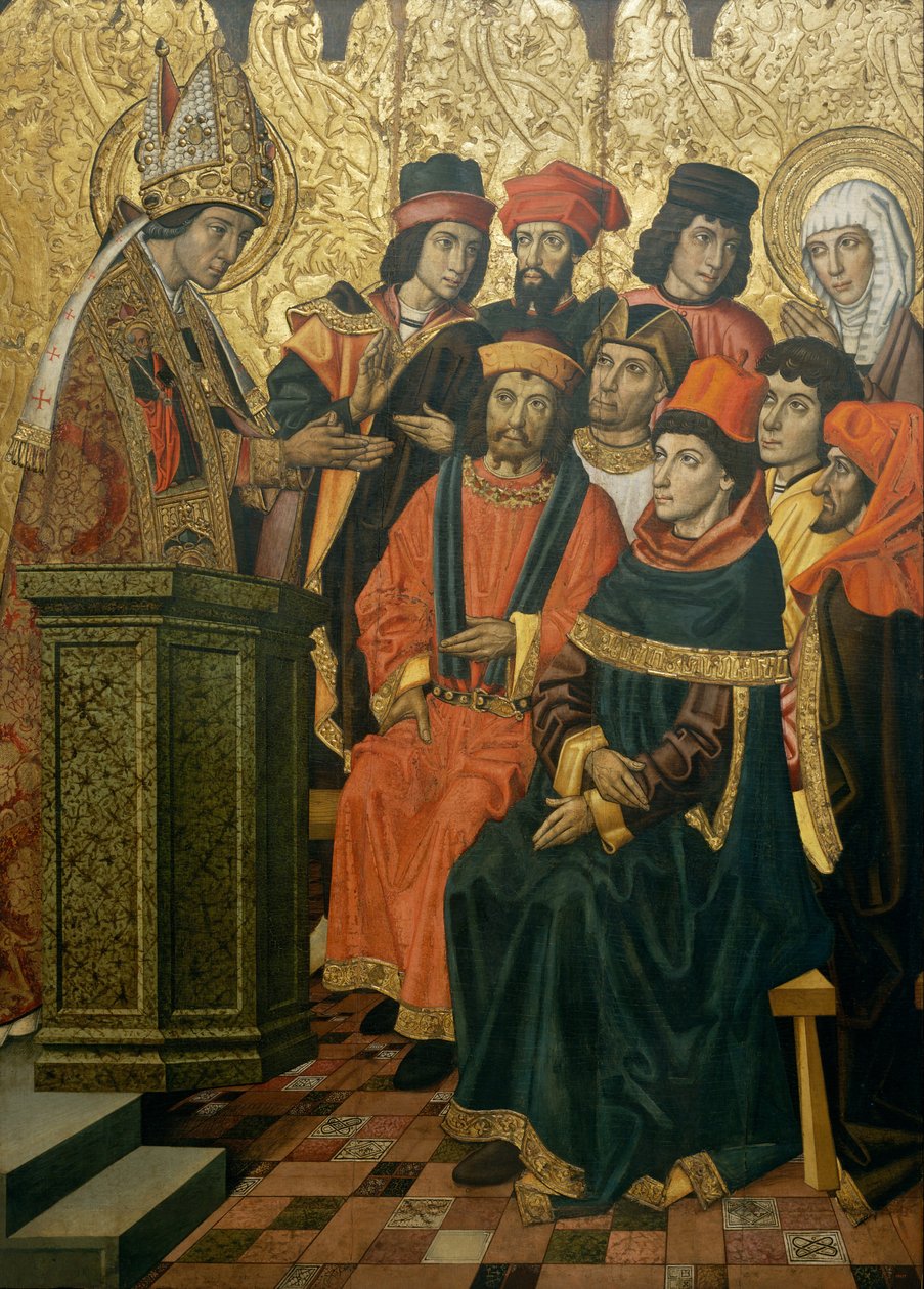 Santo Agostinho e Santa Mônica em um sermão de Santo Ambrósio de Vergós Group