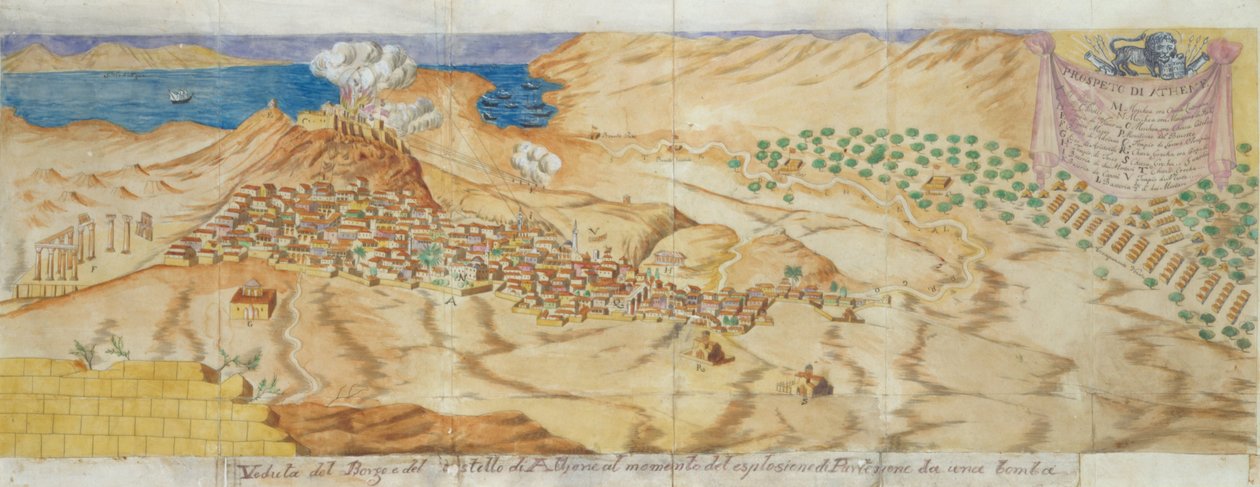 O bombardeio do Parthenon em 26 de setembro de 1687 de Verneda Giacomo Milheau