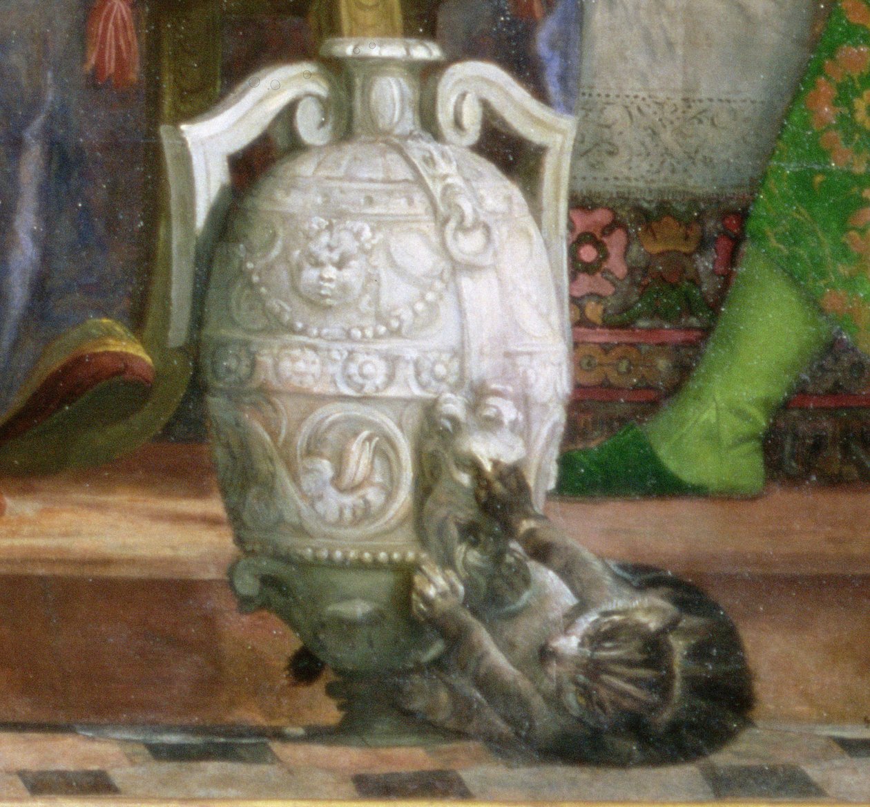 Gato e vaso, detalhe da festa do casamento em Cana, c.1562 óleo sobre tela detalhe de 94932 de Paolo Veronese