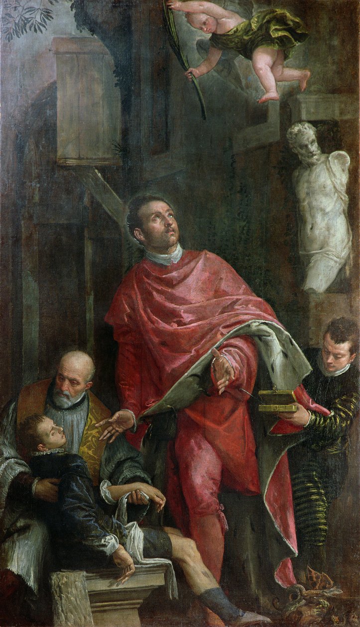 São Pantaleão curando uma criança, 1587 de Paolo Veronese