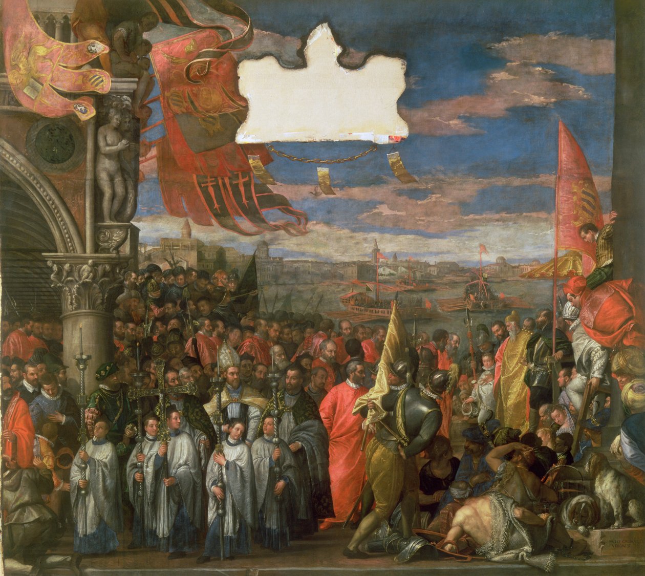 O Doge Andrea Contarini Retornando Vitorioso de Chioggia de Paolo Veronese
