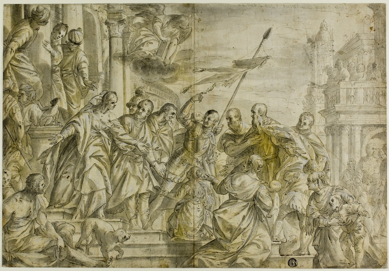 Santos Marcos e Marcelino levados à execução, mas consolados por São Sebastião de Veronese (Paolo Caliari)