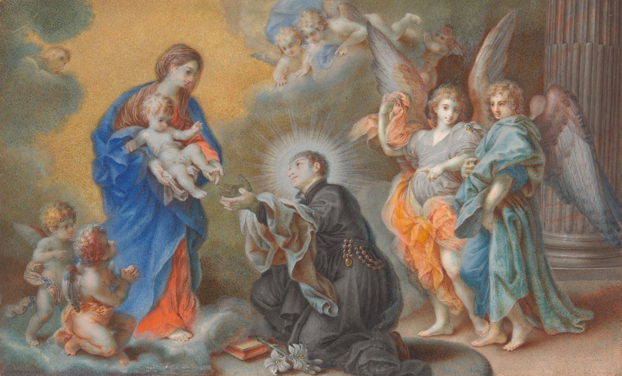 Madonna e criança aparecendo para São Luís Gonzaga de Veronica Stern