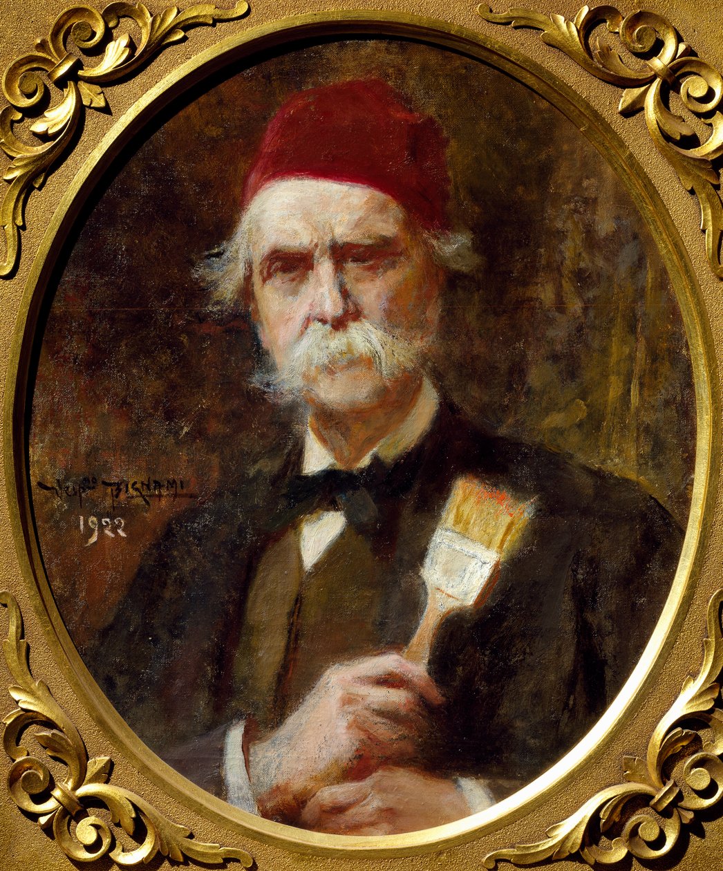 Auto-retrato de Vespasiano Bignami (1841-1929), óleo sobre tela, 55x62 cm de Vespasiano Bignami