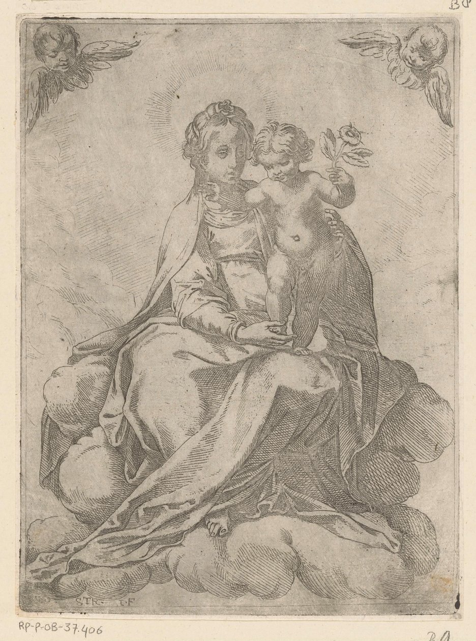 Maria com criança e rosa de Vespasiano Strada