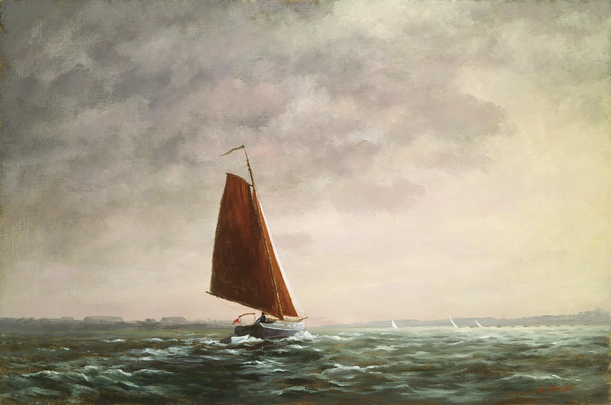 Passando Squall na Medway (holandês construiu iate boi) de Vic Trevett
