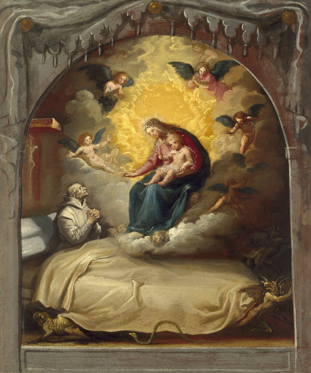 A aparição da Virgem aos moribundos Pedro Faverio, c.1626-32 de Vicente Carducho