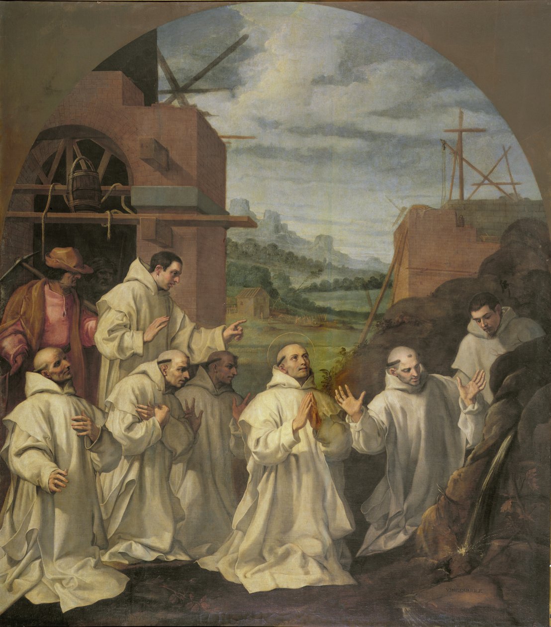 O milagre da água brotando de uma pedra de Vicente Carducho