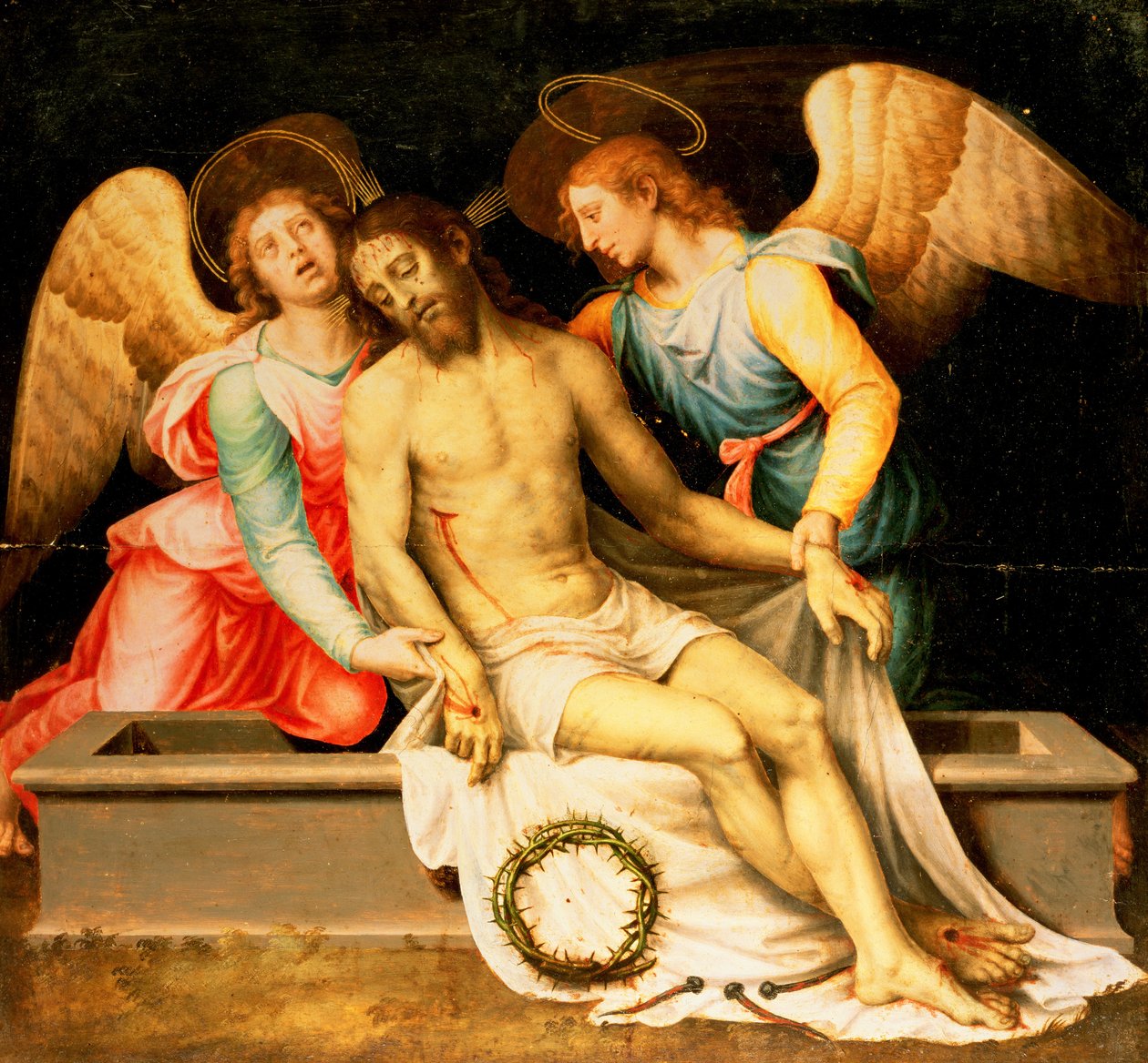 Pieta (Christ o paciente), 1550 (painel) de Vicente Juan Macip
