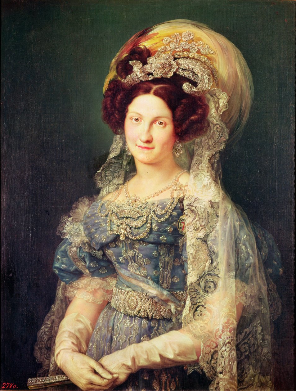 Maria Cristina de Bourbon-Sicília (1806-78) Rainha da Espanha, c.1829 de Vicente Lopez y Portana