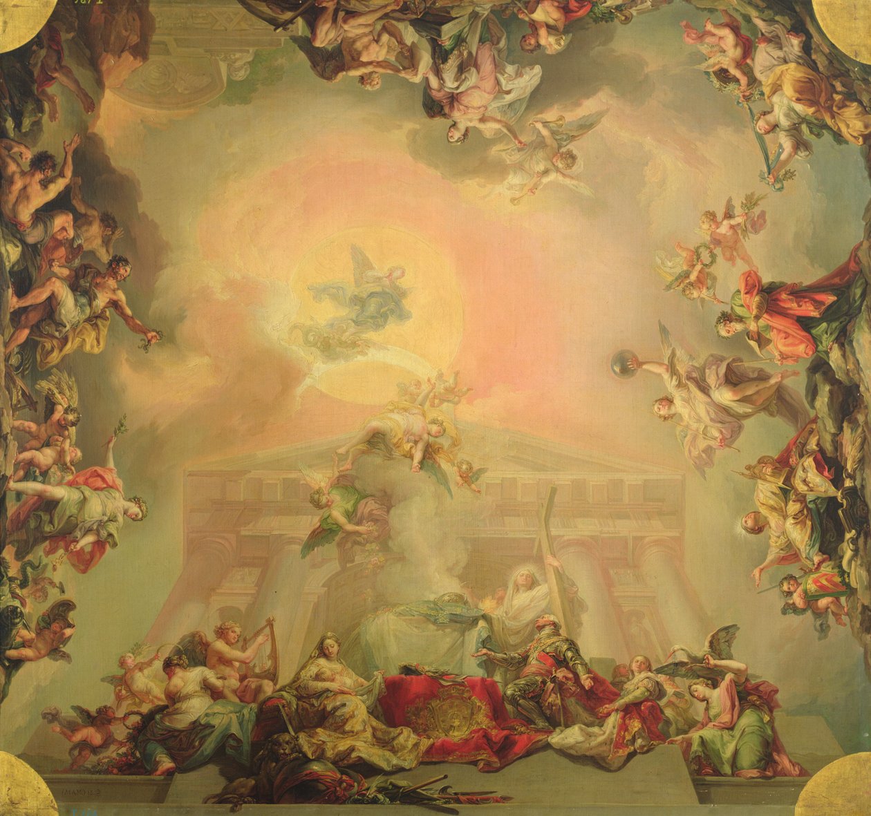 Esboço para uma pintura no teto: A Instituição da Ordem de São Carlos III de Vicente Lopez y Portana
