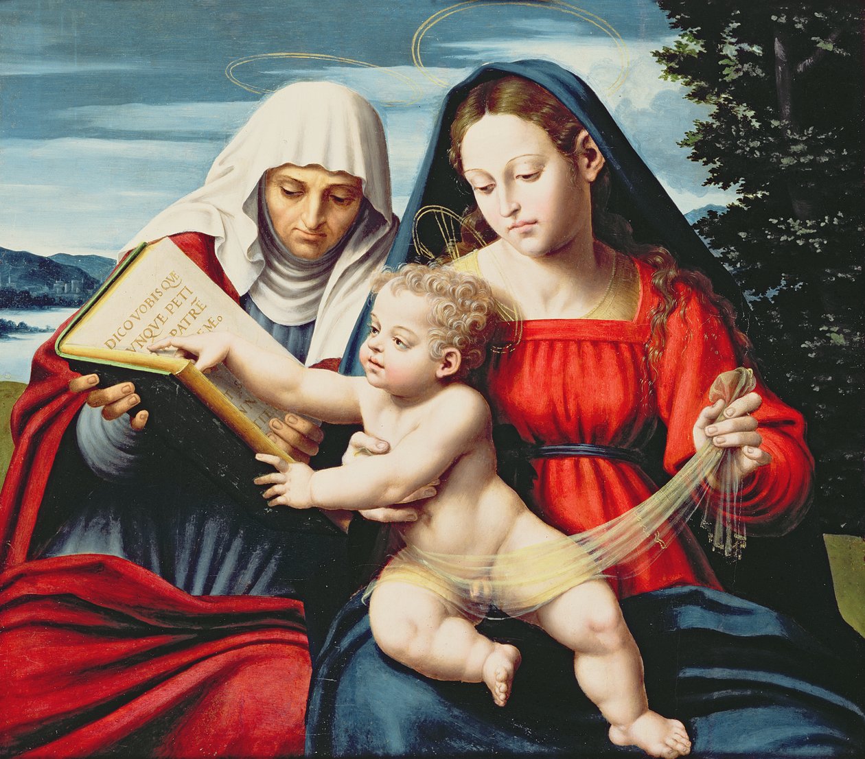 Virgem e Criança com Santa Ana (painel) de Vicente Juan Macip