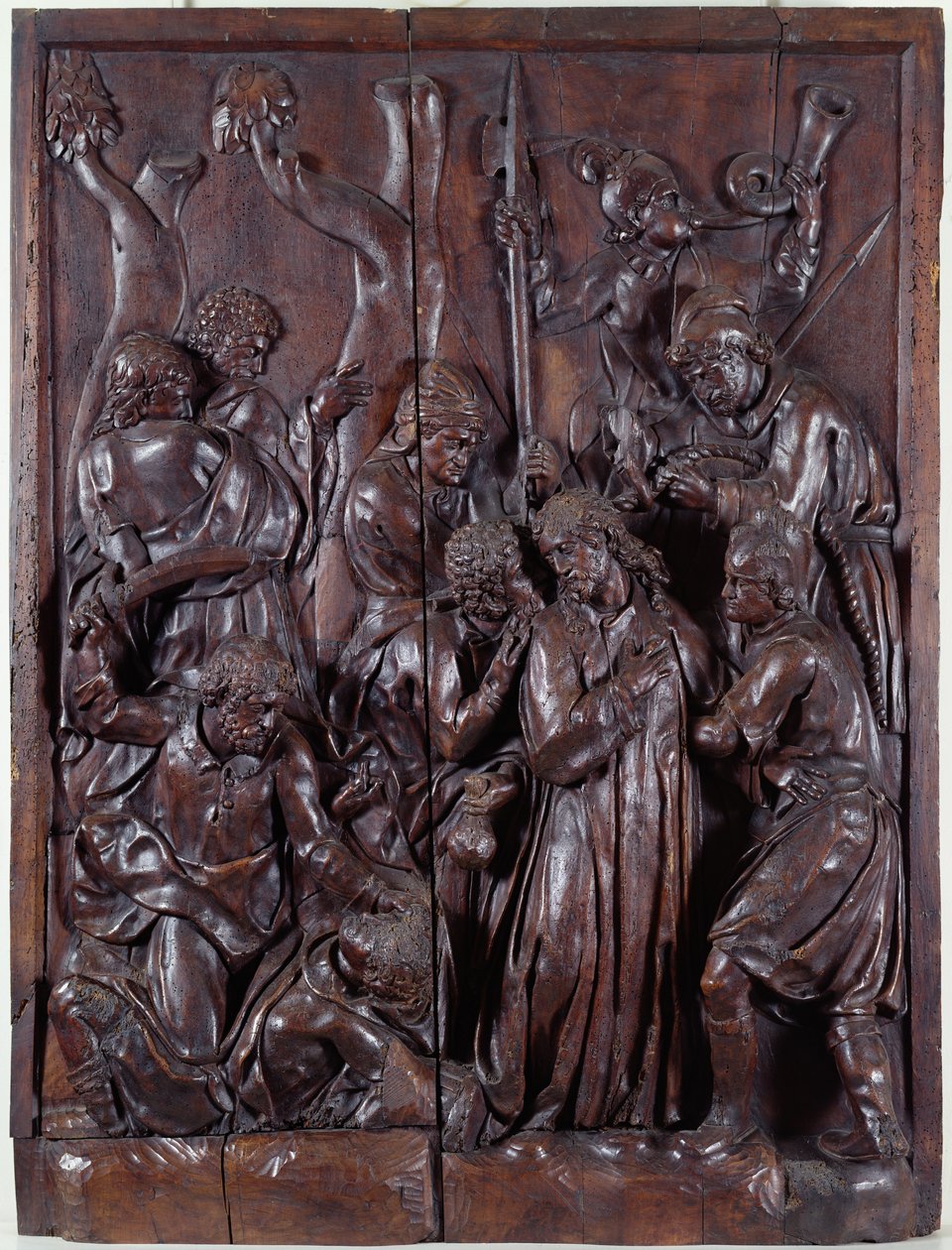 O beijo de Judas e a prisão de Cristo (madeira) de Vicente Martin Basabe