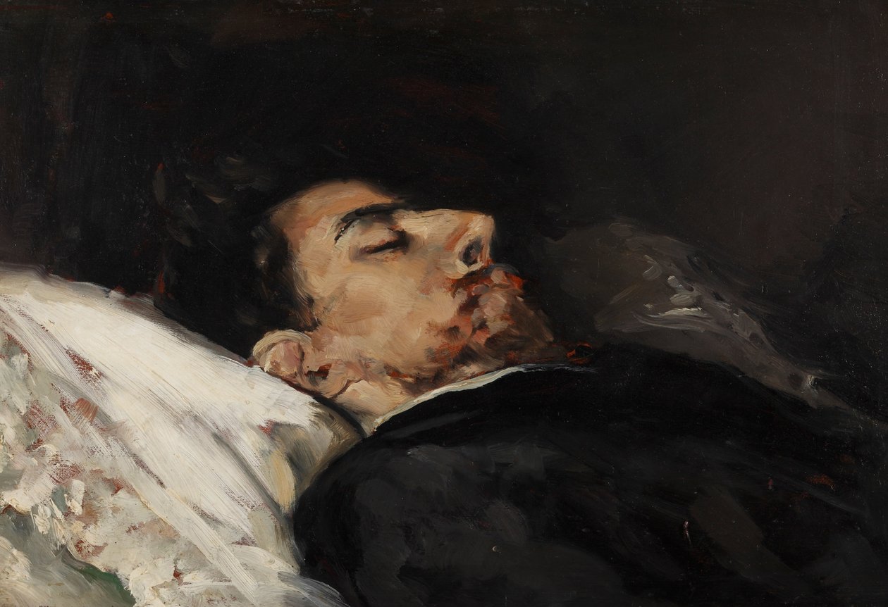 Gustavo Adolfo Bécquer no seu leito de morte de Vicente Palmaroli y Gónzalez