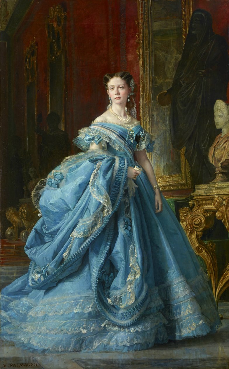 A Infanta Isabel de Borbón e Borbón, filha de Isabel II de Vicente Palmaroli y Gónzalez