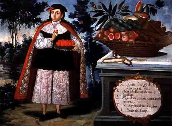 O chefe indiano de Quito em vestido completo (óleo sobre tela) de Vicente Alban