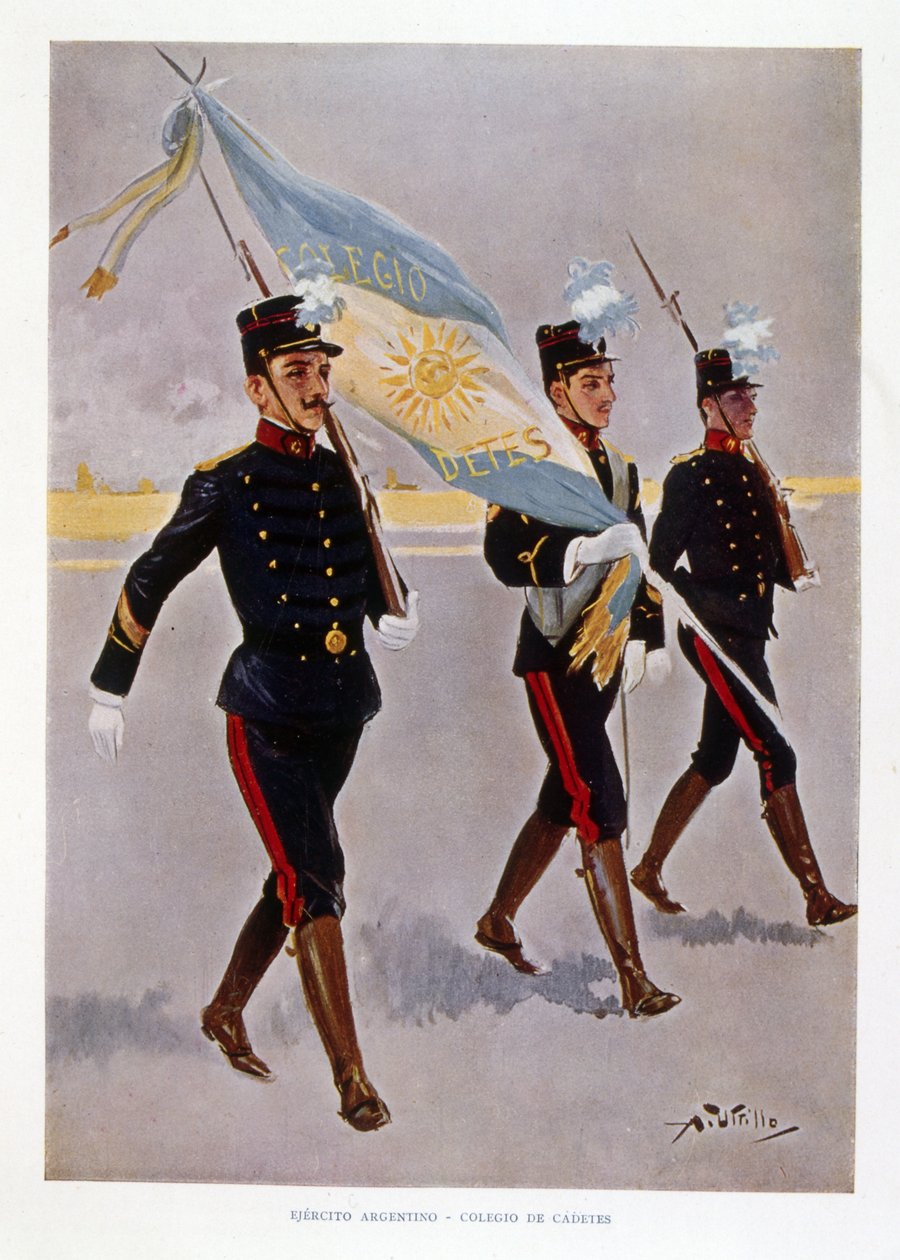 Cadetes do Exército Argentino na prática de Vicente Blasco Ibanez