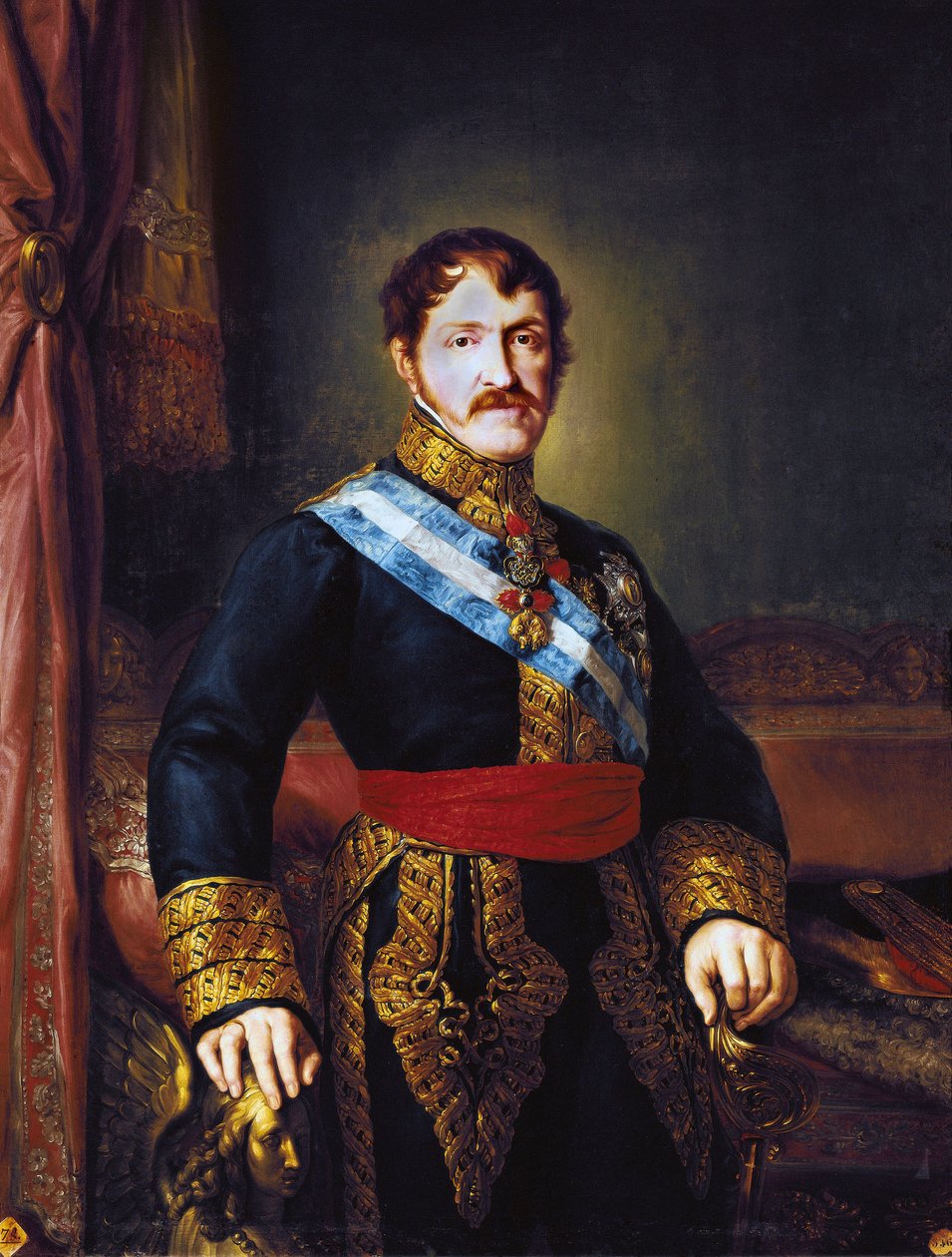 Retrato de Dom Carlos Maria Isidro de Bourbon (Borbon) (1788-1855), Conde de Molina e Infante de Espanha, c. 1833 (óleo sobre tela) de Vicente Lopez y Portana