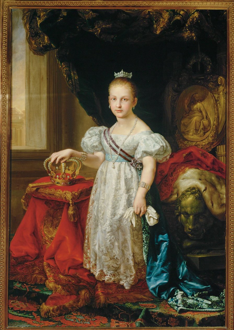 Rainha Isabel II aos oito anos (pintura sobre tela) de Vicente Lopez y Portana