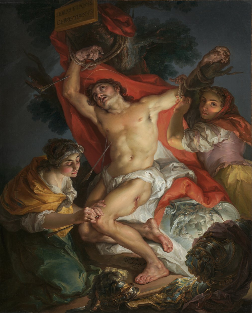 São Sebastião cuidado por Santa Irene de Vicente Lopez y Portana