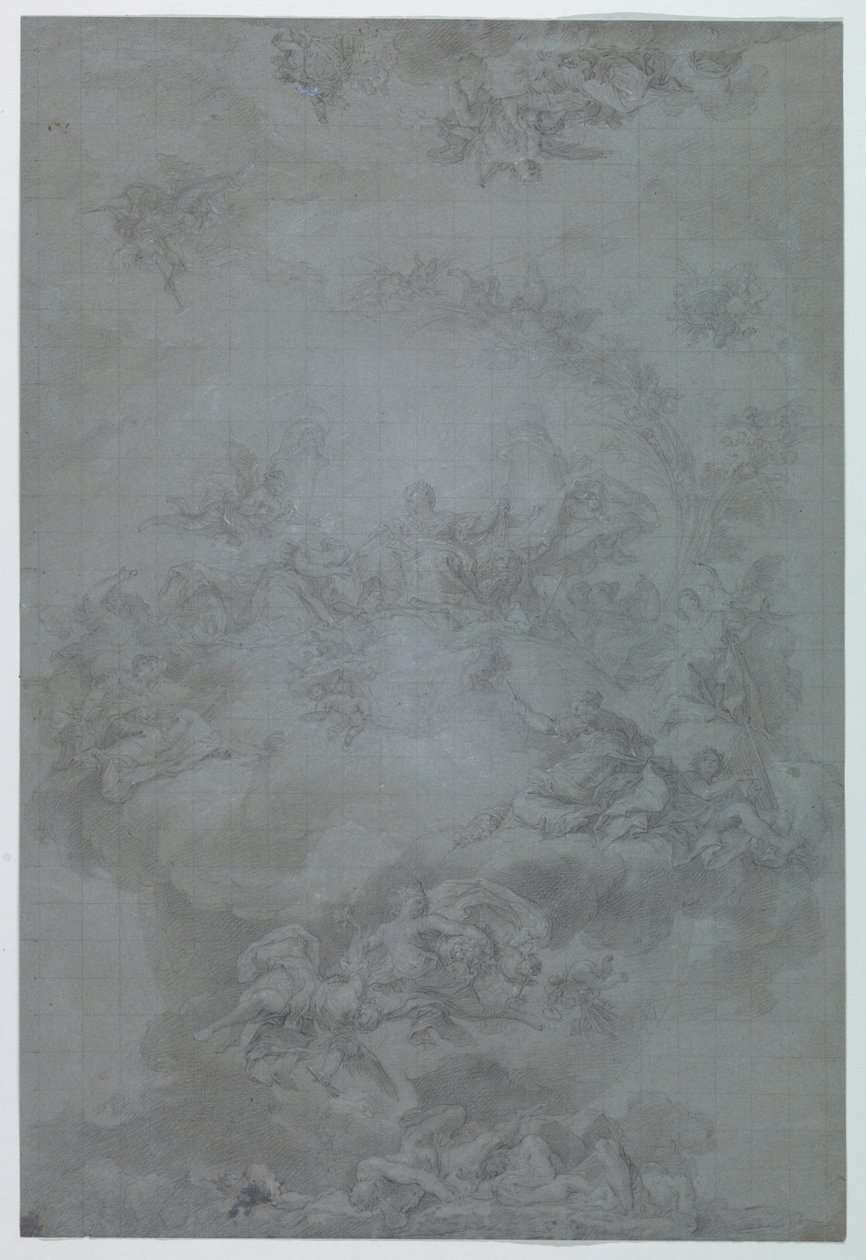 Estudo para Decoração Pintada de um Teto, Casino de la Reina (Casino da Rainha), Madrid, Espanha de Vicente Lopez y Portana