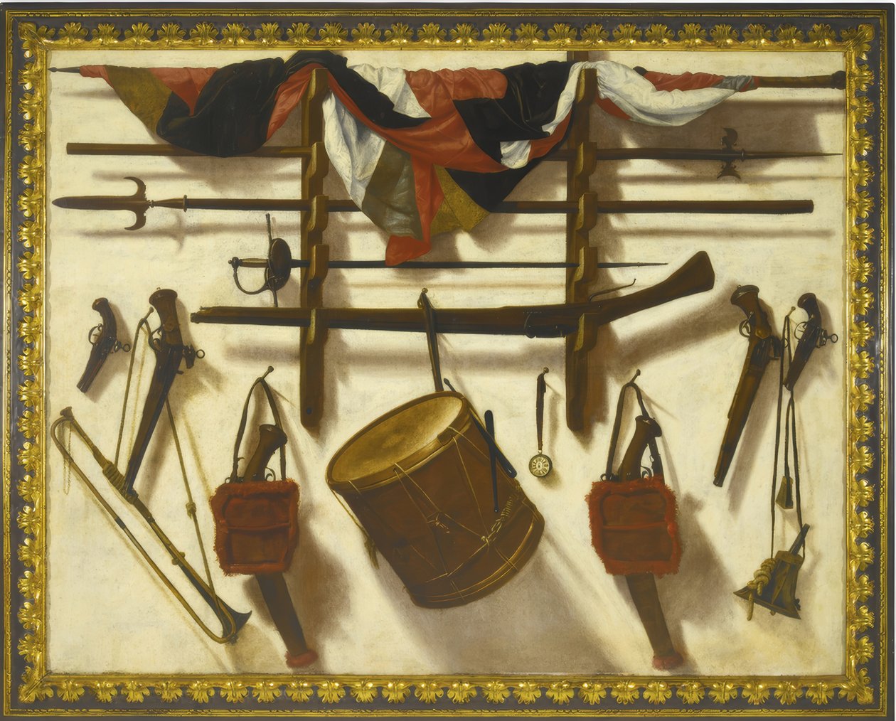 Trompe loeil com um suporte para armas de Vicente Victoria or Vitoria