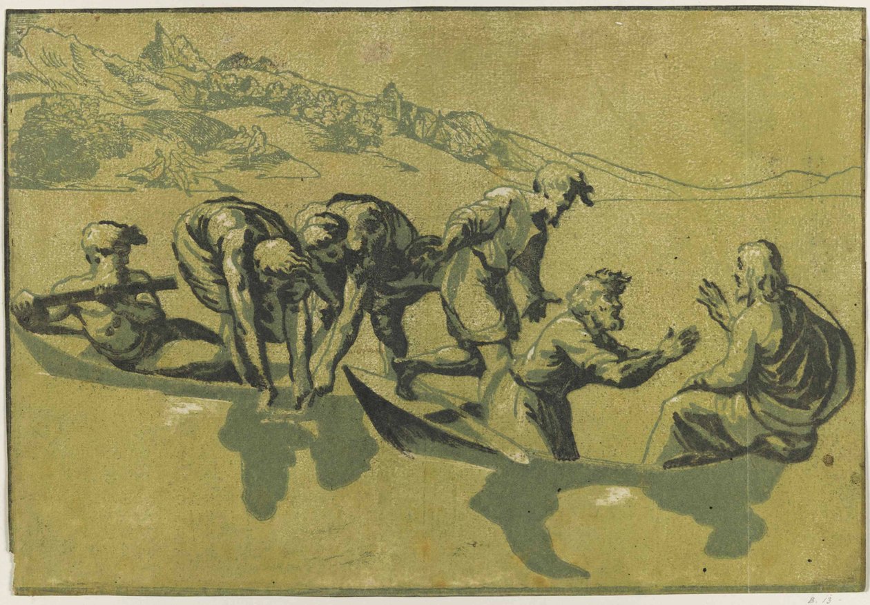 O Miraculous de Peixes Depois de Rafael, c.1540. de Vicentino