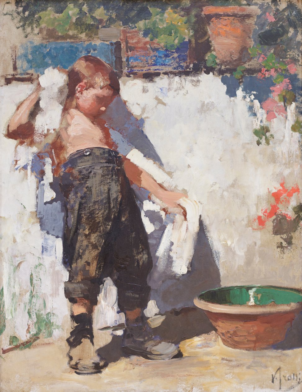 A casa de banho (óleo sobre tela) de Vicenzo Irolli