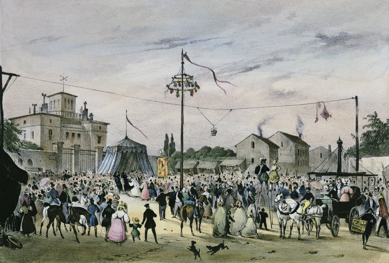 &39;Festas locais em torno de Paris&39;, série, 1830, Beaugrenelle de Victor Adam