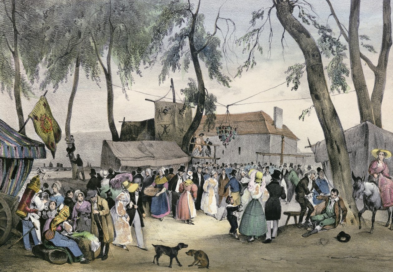 &39;Festas locais em torno de Paris&39;, série, 1830, Fontenay-aux-roses de Victor Adam