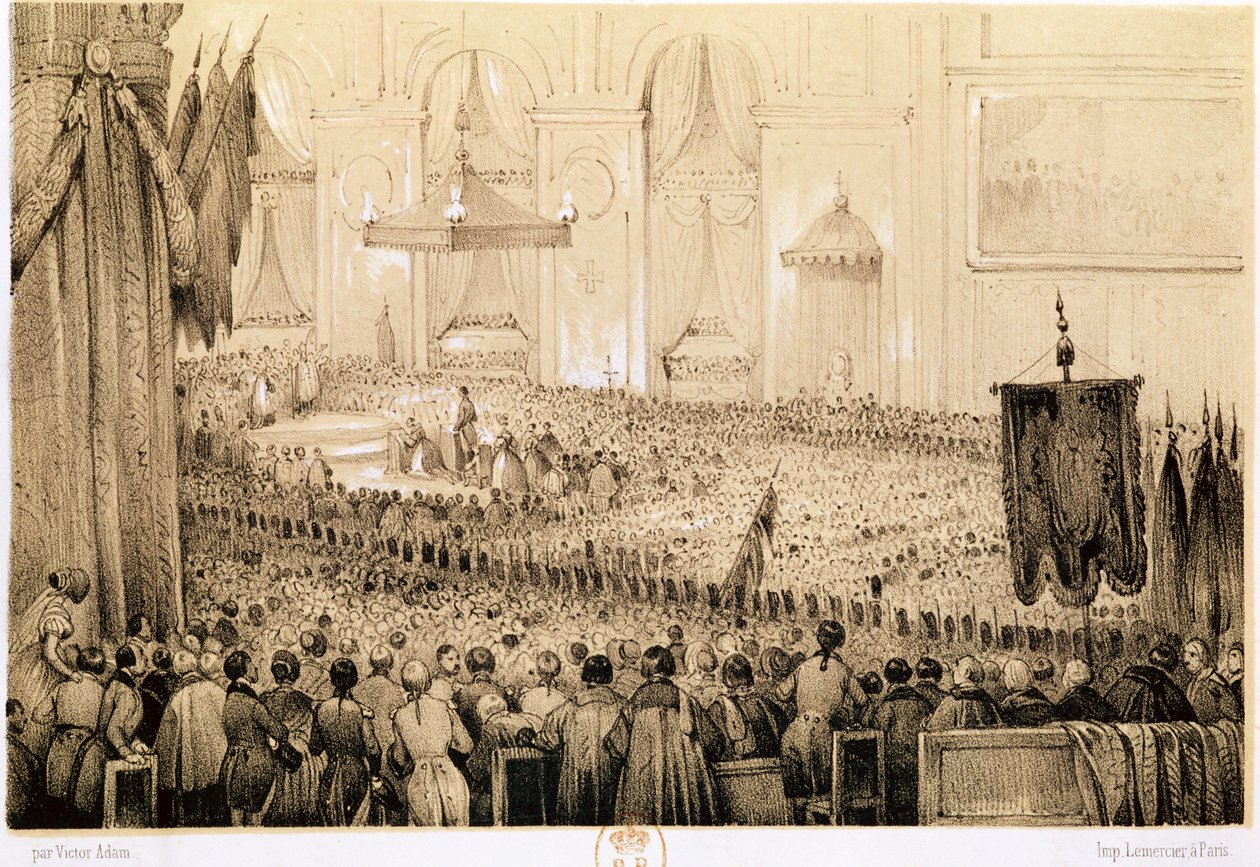 O restabelecimento do culto: A Te Deum na Notre-Dame de Paris, 18 de abril de 1802 de Victor Adam